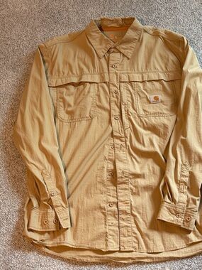 Carhartt Men's Long-Sleeve Work Shirt in Khaki